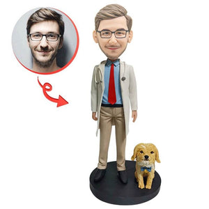 Doctor With Dog Custom Bobblehead