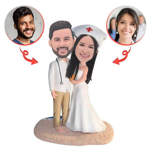 Custom Wedding Cake Topper Doctors And Nurses Bobblehead