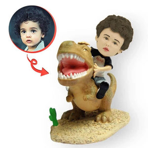 Custom Child Riding A Dinosaur Bobblehead