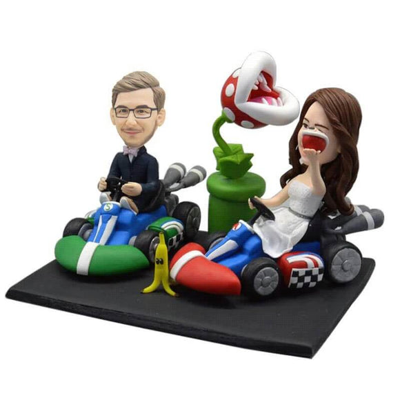 Custom Kart Racing Game Wedding Bobbleheads