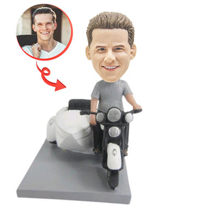 Motorcycle With Sidecar Custom Bobblehead